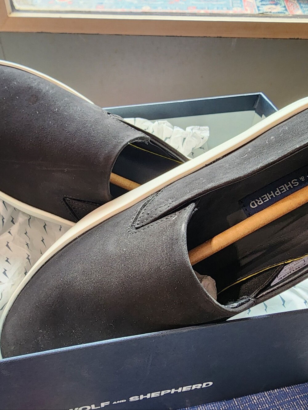 Wolf And Shepherd Cruise Slip-On Loafers Black.  New In Box